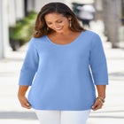 Stretch Cotton Scoop Neck Tee image number null