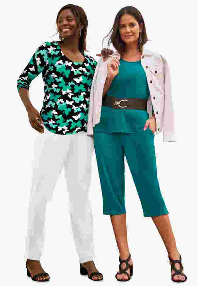 Stretch Cotton Scoop Neck Tee image number 4