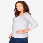 Stretch Cotton Scoop Neck Tee image number null