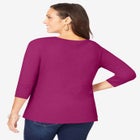 Stretch Cotton Scoop Neck Tee image number null