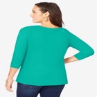 Stretch Cotton Scoop Neck Tee image number null