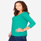 Stretch Cotton Scoop Neck Tee image number null