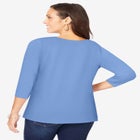 Stretch Cotton Scoop Neck Tee image number null