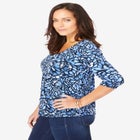 Stretch Cotton Scoop Neck Tee image number null