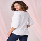 Stretch Cotton Scoop Neck Tee image number null