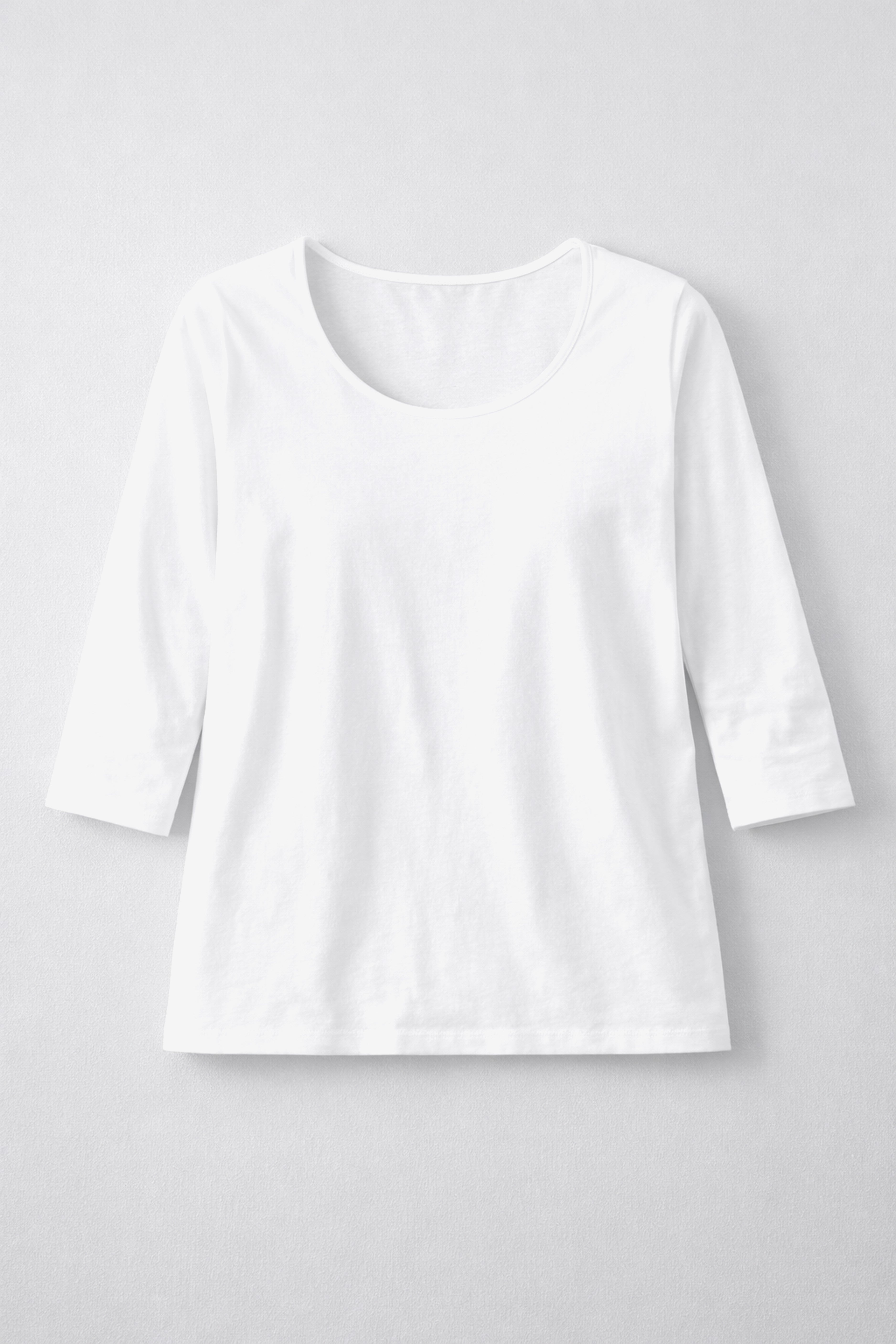 Stretch Cotton Scoop Neck Tee image number 3