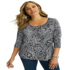 Stretch Cotton Scoop Neck Tee image number null