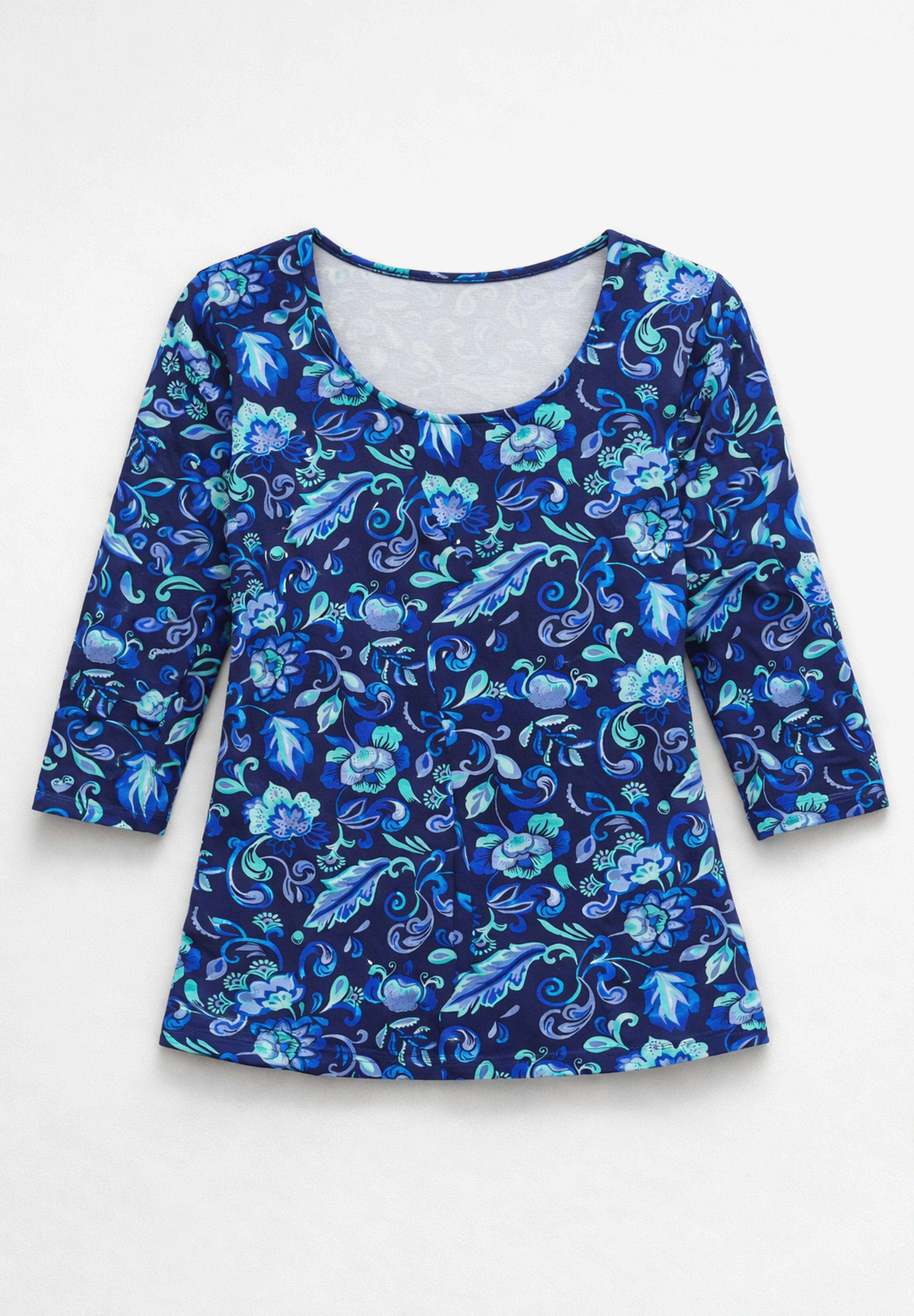 Stretch Cotton Scoop Neck Tee image number 4