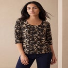 Stretch Cotton Scoop Neck Tee image number 0