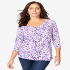 Stretch Cotton Scoop Neck Tee image number null