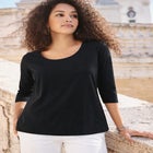 Stretch Cotton Scoop Neck Tee image number null