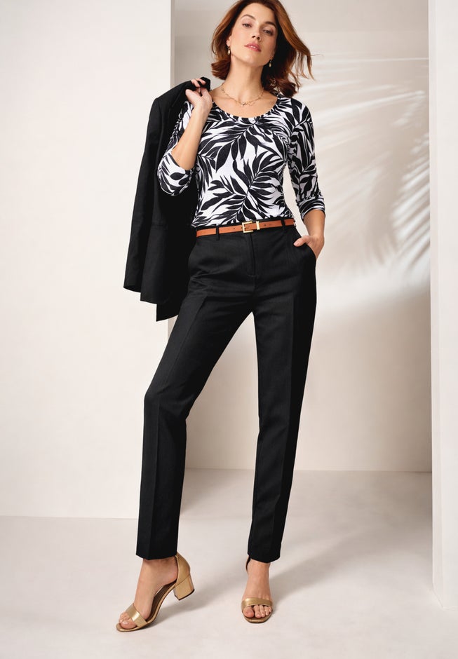 Stretch Cotton Scoop Neck Tee image number 3