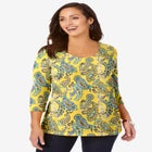 Stretch Cotton Scoop Neck Tee image number null