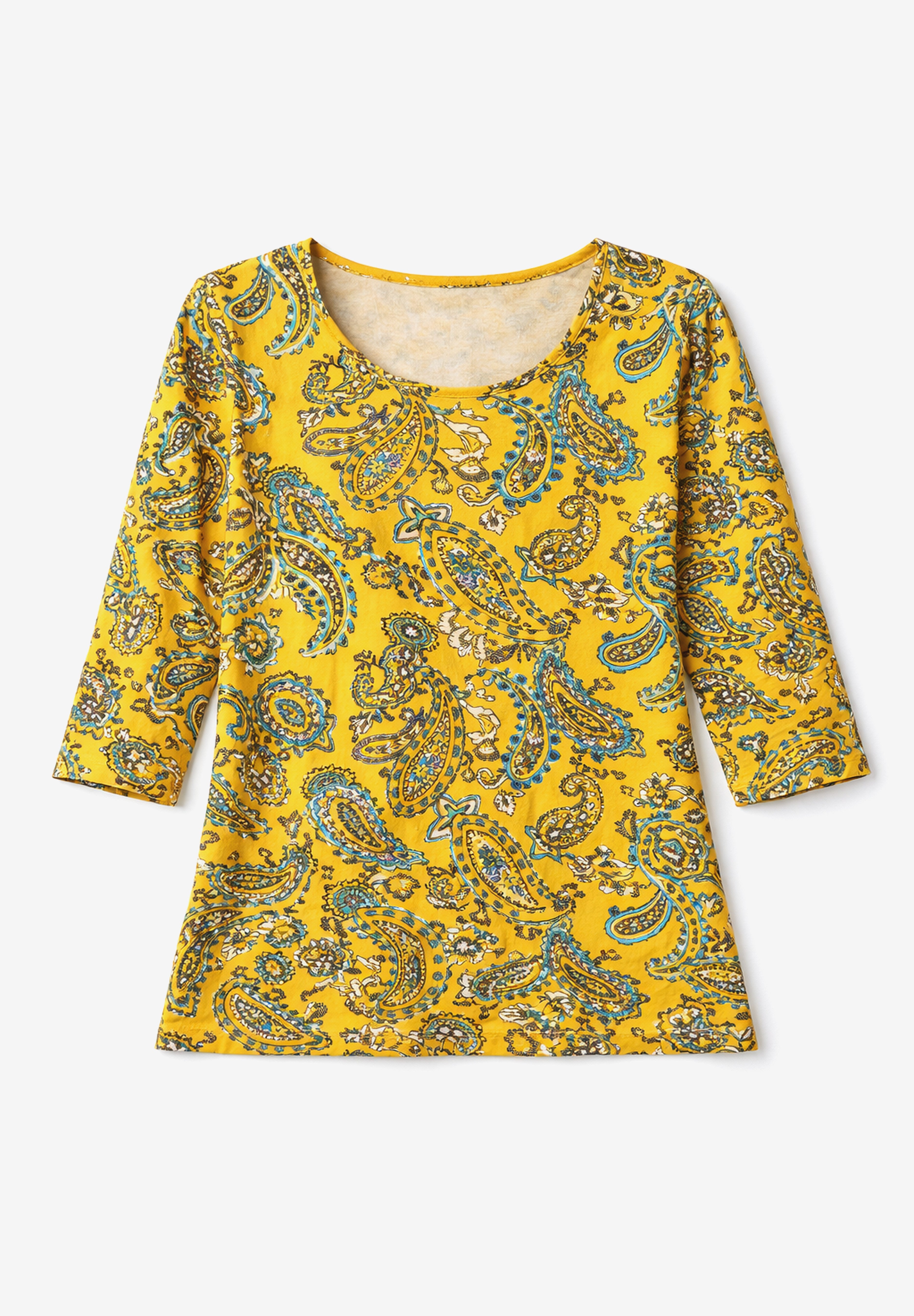 Stretch Cotton Scoop Neck Tee image number 4