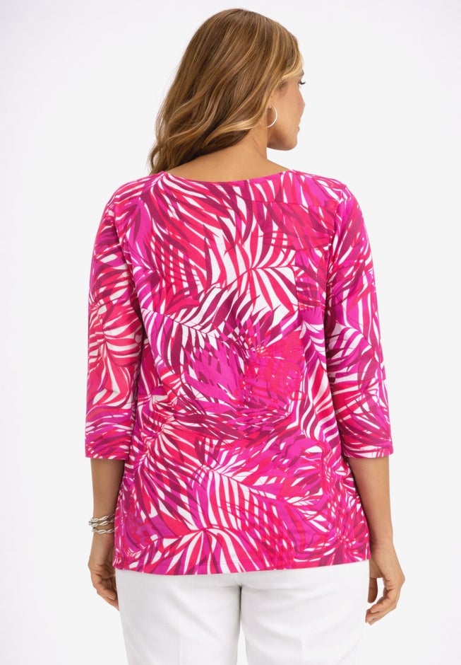 Stretch Cotton Scoop Neck Tee image number 3