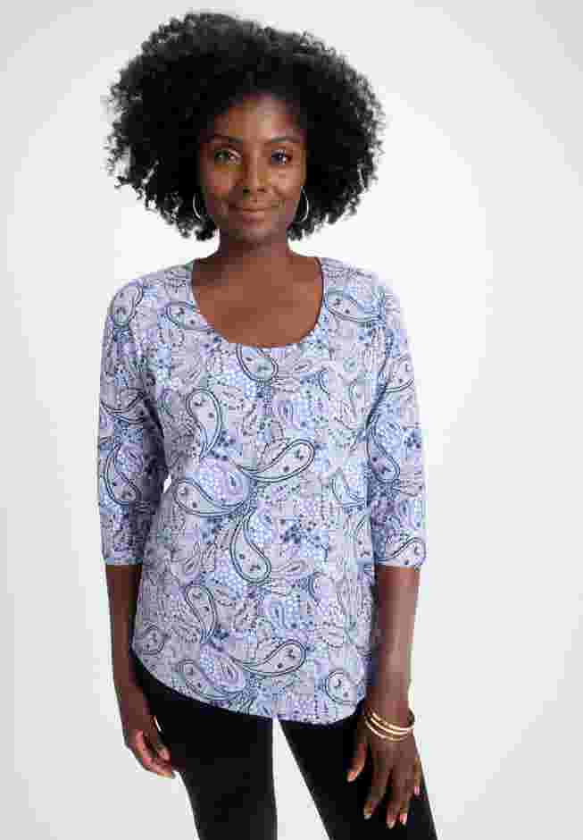 Stretch Cotton Scoop Neck Tee image number 0