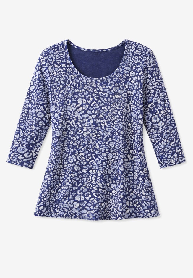 Stretch Cotton Scoop Neck Tee image number 3