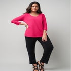 Stretch Cotton Scoop Neck Tee image number null