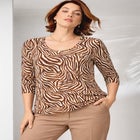 Stretch Cotton Scoop Neck Tee image number null