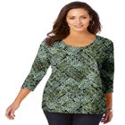 Stretch Cotton Scoop Neck Tee image number null