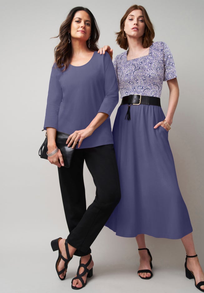 Stretch Cotton Square Neck Tee image number 4