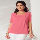 Stretch Cotton Square Neck Tee image number 0