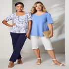 Stretch Cotton Square Neck Tee image number null