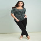 Stretch Cotton Square Neck Tee image number null