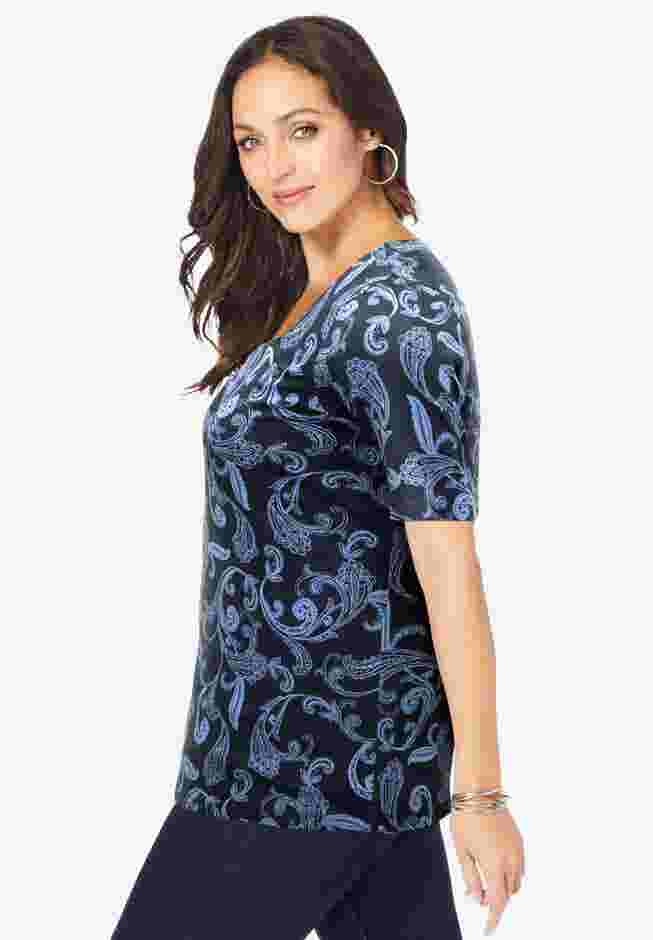 Stretch Cotton Square Neck Tee image number 4