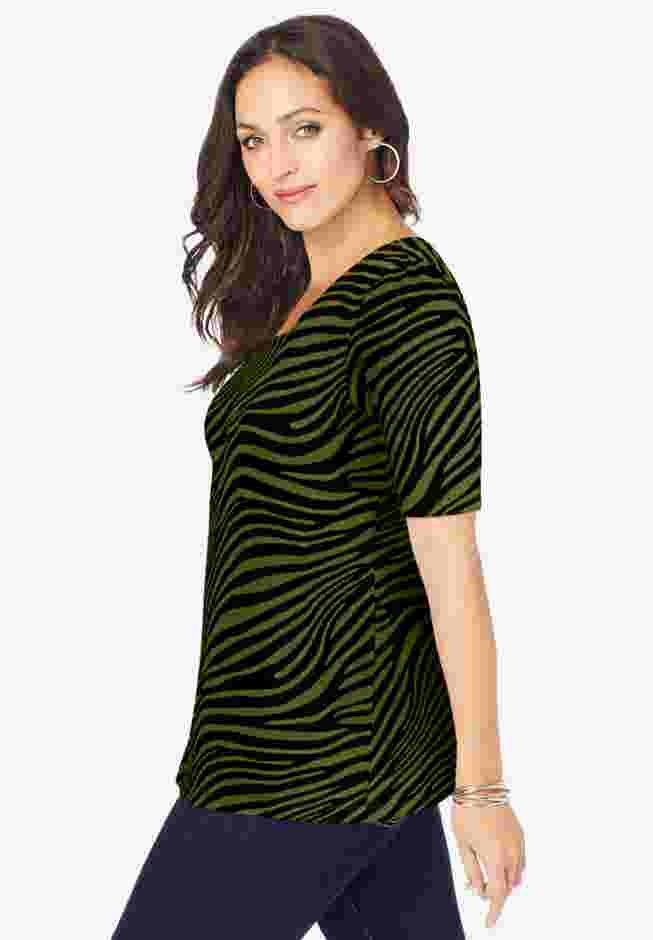 Stretch Cotton Square Neck Tee image number 5