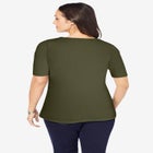 Stretch Cotton Square Neck Tee image number null