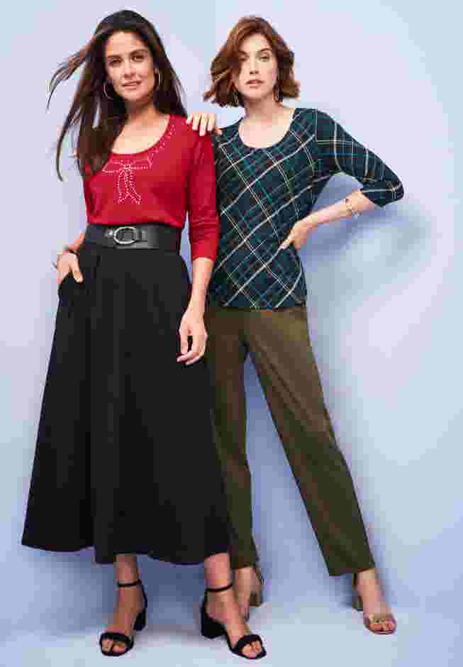 Stretch Cotton Square Neck Tee image number 7