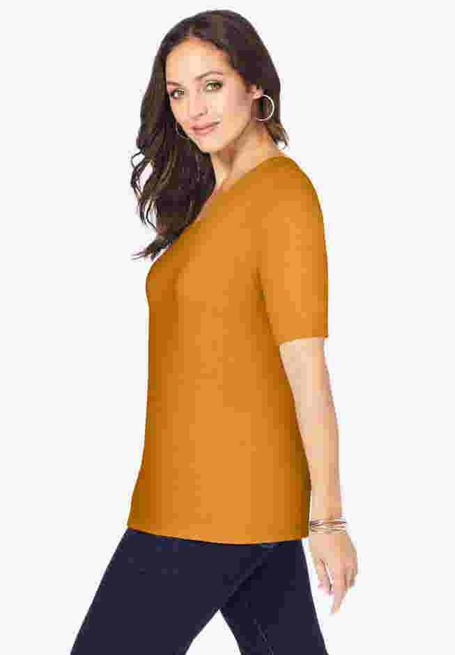 Stretch Cotton Square Neck Tee image number 2