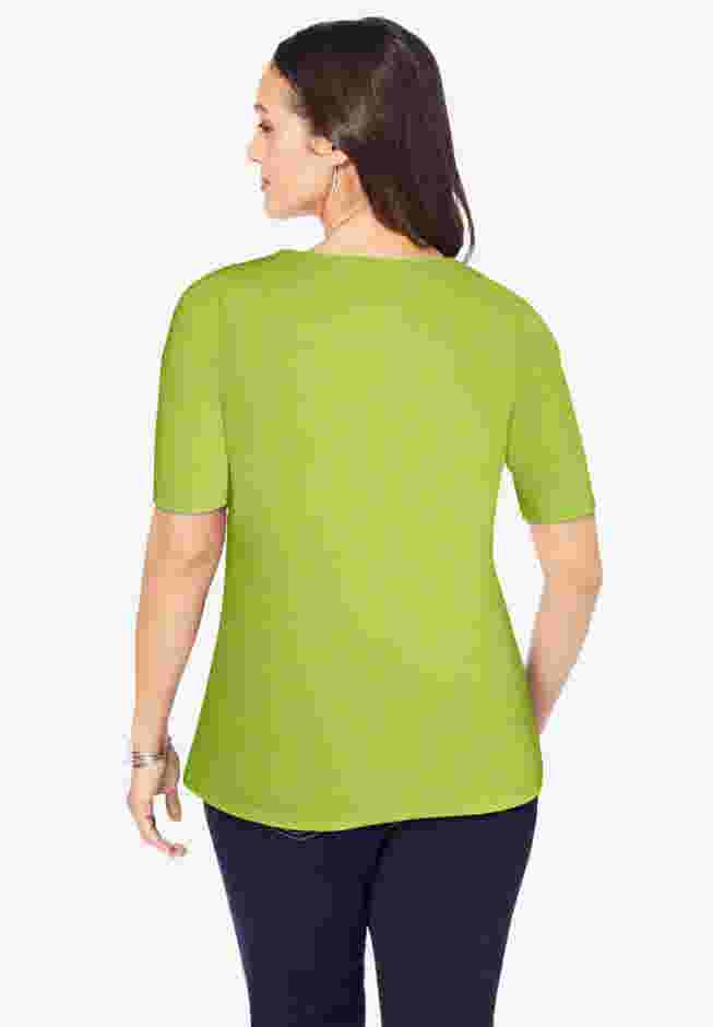 Stretch Cotton Square Neck Tee image number 1