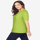 Stretch Cotton Square Neck Tee image number null