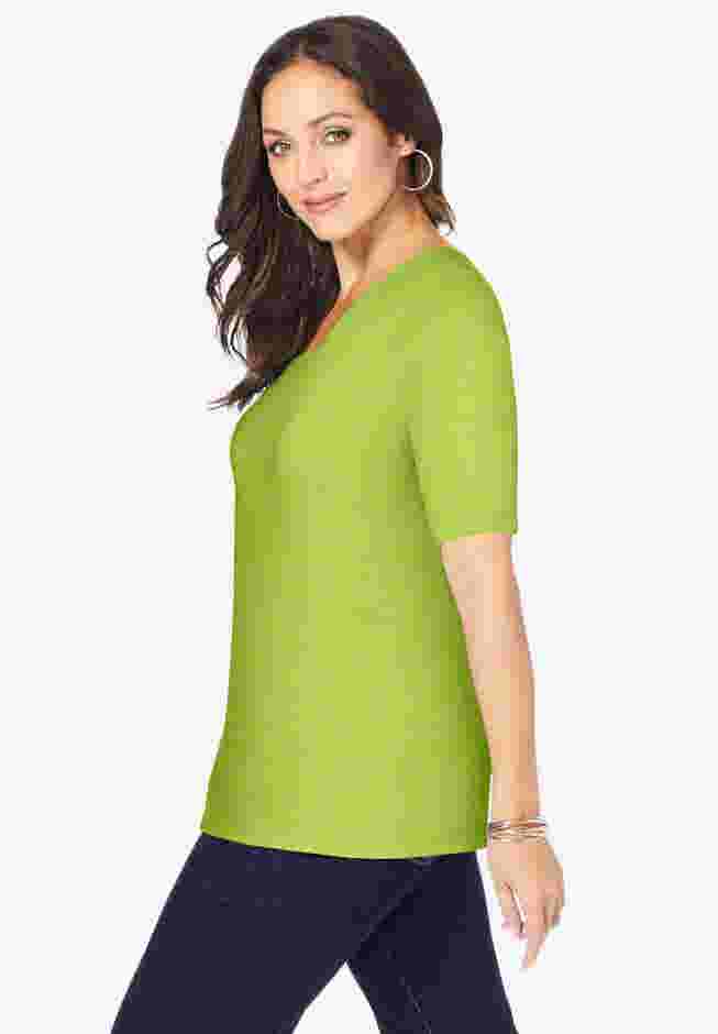 Stretch Cotton Square Neck Tee image number 2