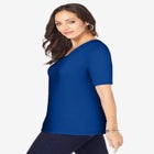 Stretch Cotton Square Neck Tee image number null