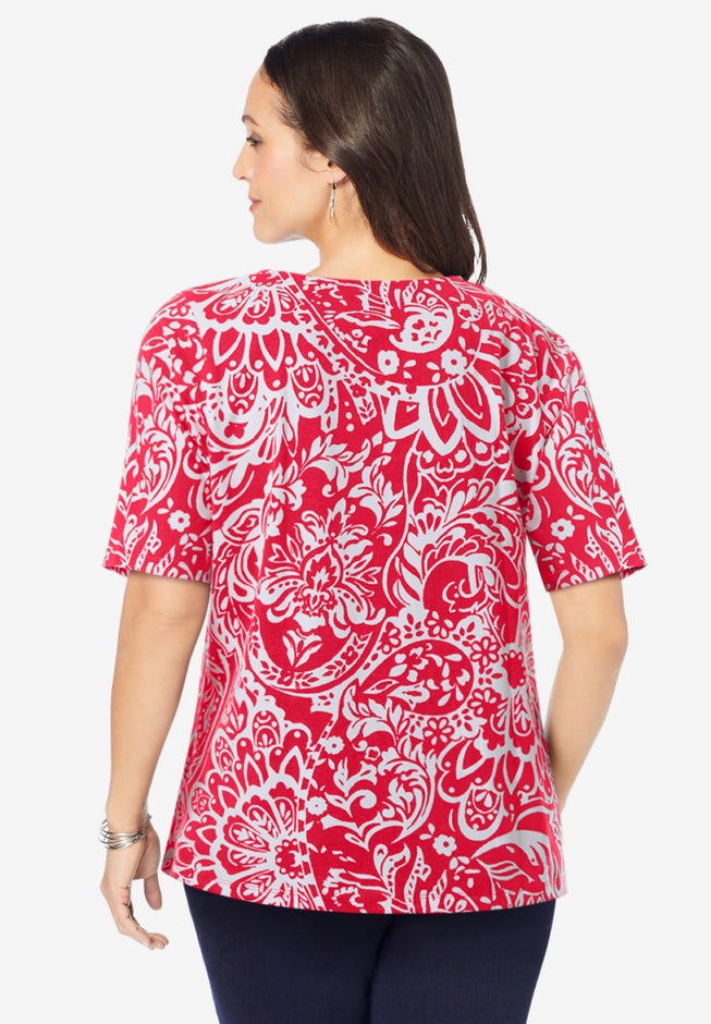 Stretch Cotton Square Neck Tee image number 2