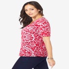 Stretch Cotton Square Neck Tee image number null