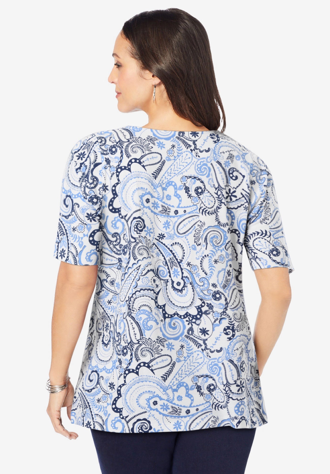 Stretch Cotton Square Neck Tee image number 2