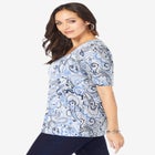 Stretch Cotton Square Neck Tee image number null