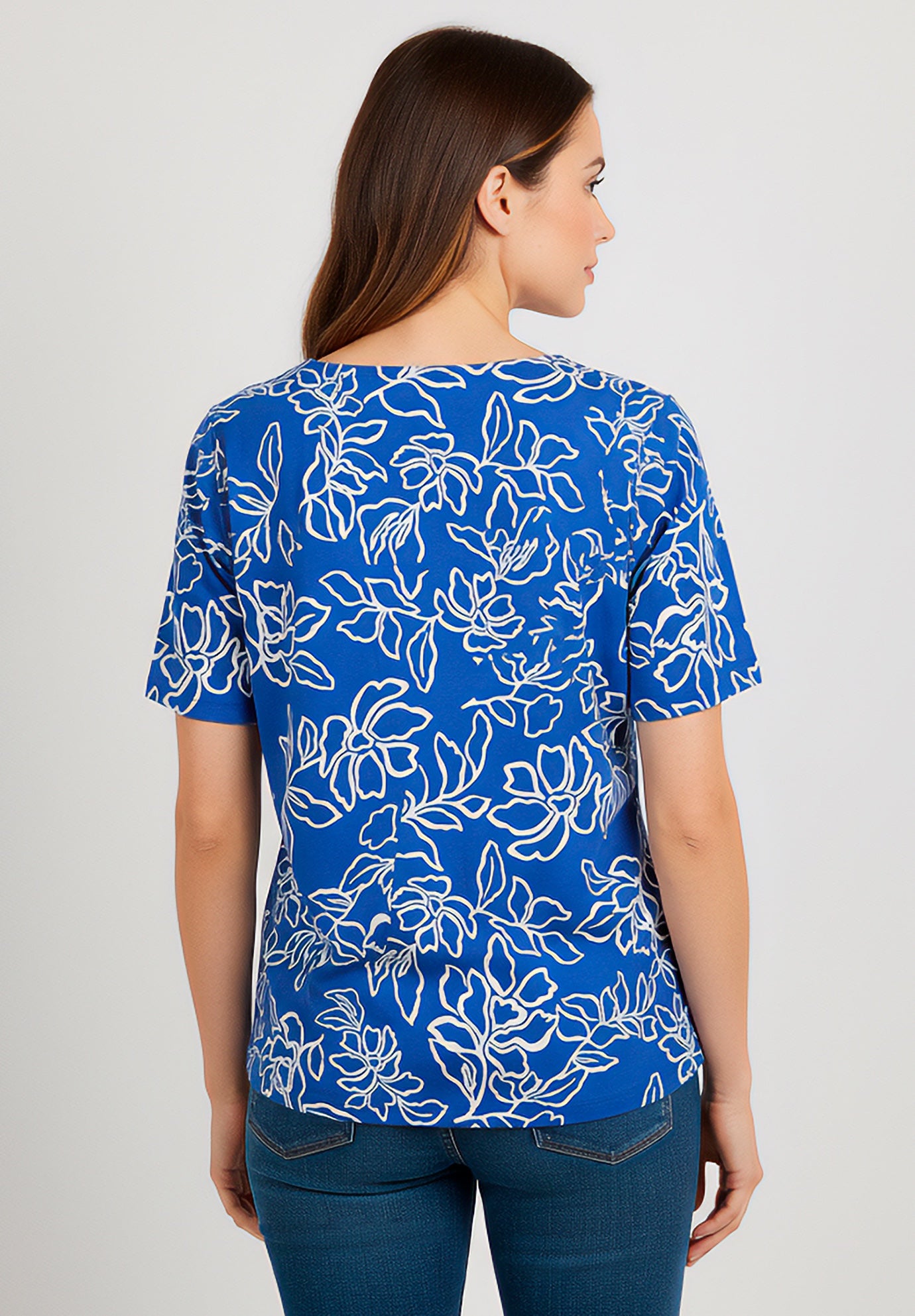 Stretch Cotton Square Neck Tee image number 1