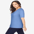 Stretch Cotton Square Neck Tee image number null