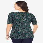 Stretch Cotton Square Neck Tee image number null