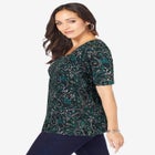 Stretch Cotton Square Neck Tee image number null