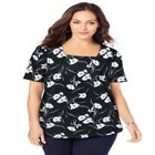 Stretch Cotton Square Neck Tee image number null