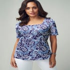 Stretch Cotton Square Neck Tee image number 0