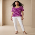 Stretch Cotton Square Neck Tee image number 0