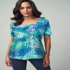 Stretch Cotton Square Neck Tee image number null