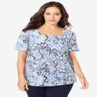 Stretch Cotton Square Neck Tee image number null